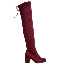 Ideal Shoes Overknee-Stiefel aus Wildleder rot