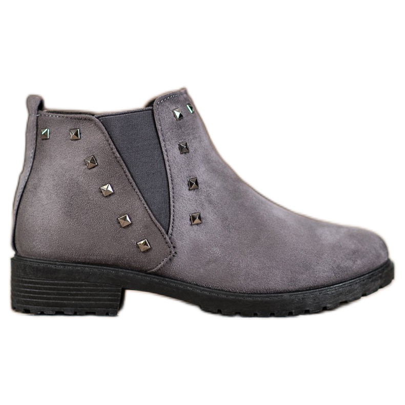 SHELOVET Stiefel mit Nieten grau