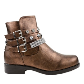 Braune Stiefel, reich verziert LL179