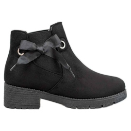 SHELOVET Slip-on-Booties mit Schleife schwarz
