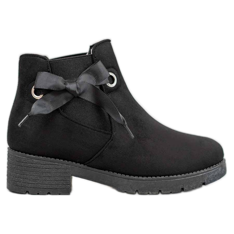 SHELOVET Slip-on-Booties mit Schleife schwarz