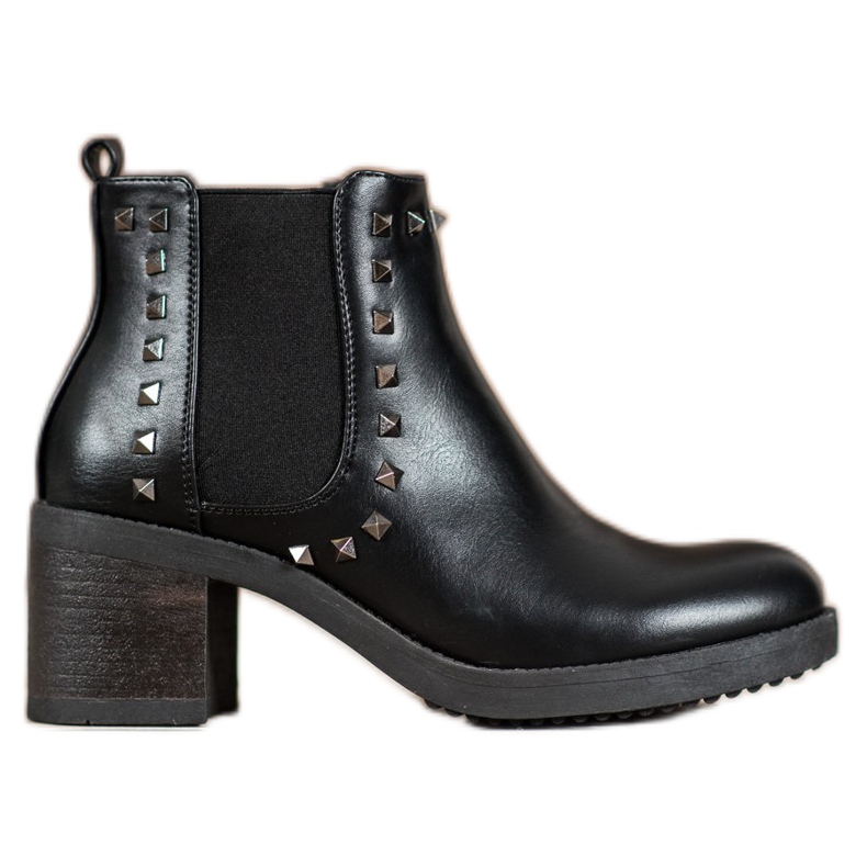 Top Shoes Stiefel mit Nieten schwarz