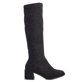 Filippo Wildlederstiefel auf einer Säule schwarz