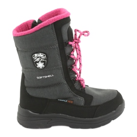 Schneestiefel mit American Club SN13 graue Membran schwarz rosa
