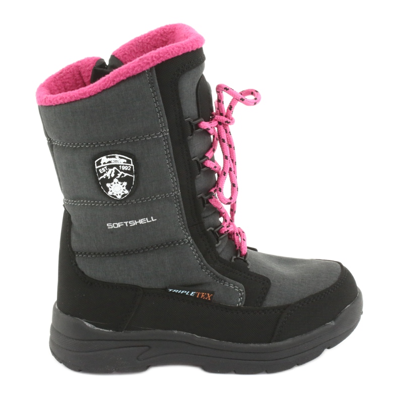 Schneestiefel mit American Club SN13 graue Membran schwarz rosa