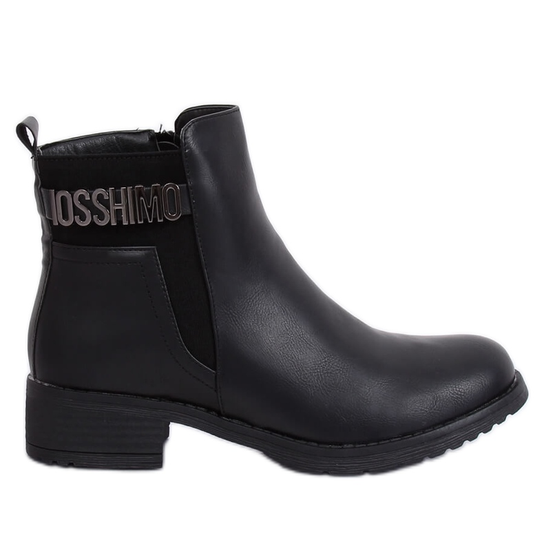 Schwarze schwarze Damenstiefel 1210A-PA Schwarz