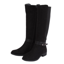 Black SP10 Schwarze Reitstiefel mit flexiblem Obermaterial