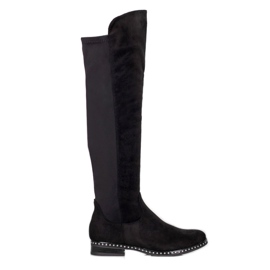 Forever Folie Overknee-Stiefel mit Lycra schwarz