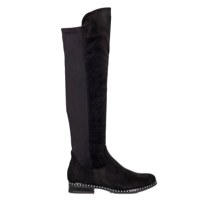 Forever Folie Overknee-Stiefel mit Lycra schwarz