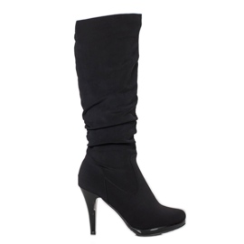 SHELOVET Elegante Stiefel mit hohem Absatz schwarz