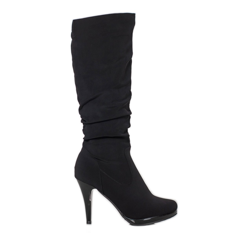 SHELOVET Elegante Stiefel mit hohem Absatz schwarz