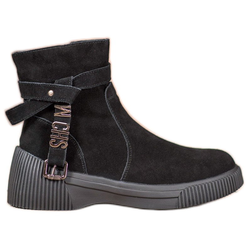 Filippo Lederstiefeletten auf der Plattform schwarz