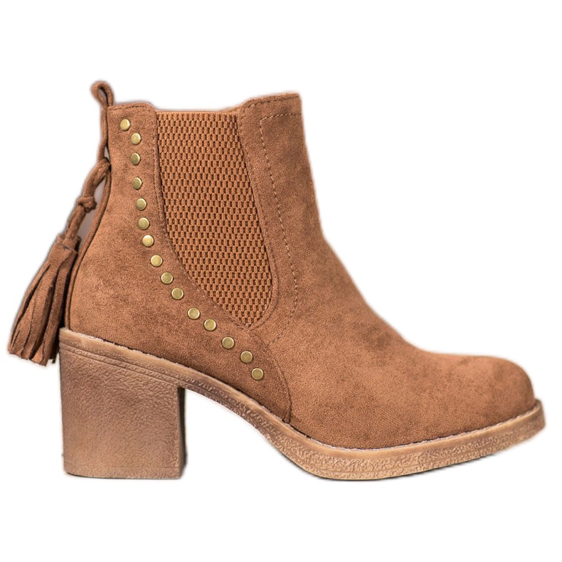 Small Swan Chelsea-Boots mit Fransen braun