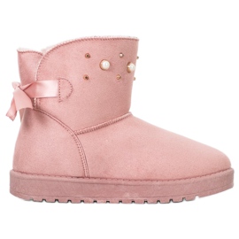 SHELOVET Mukluki mit Perlen rosa