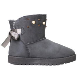 SHELOVET Mukluki mit Perlen grau