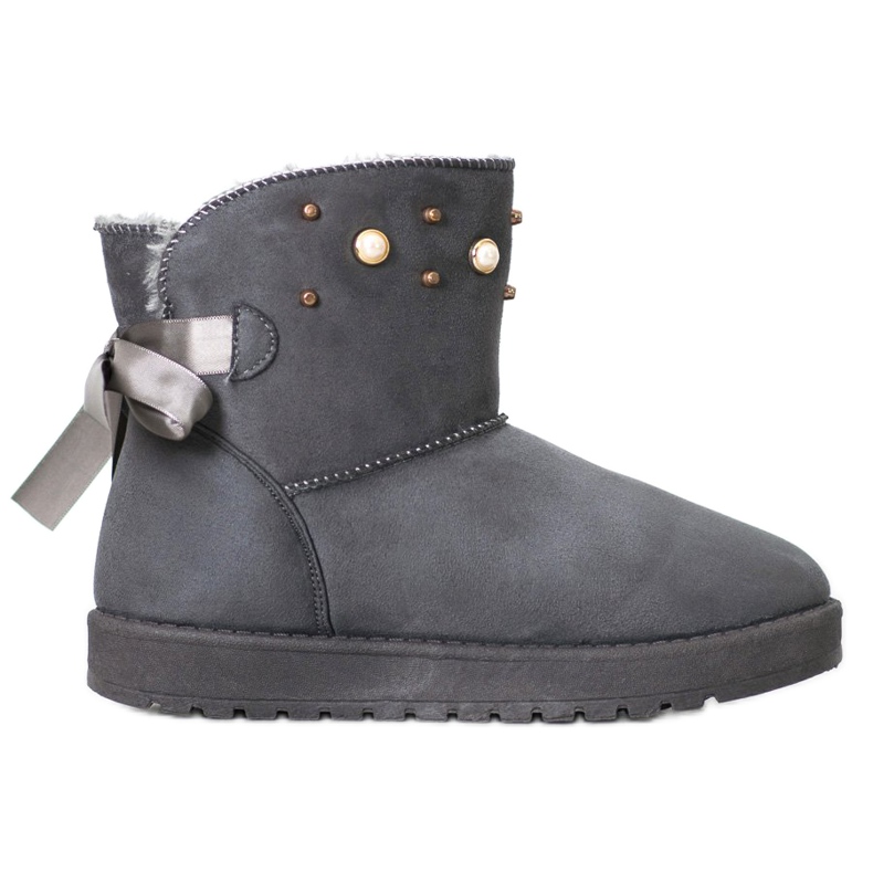 SHELOVET Mukluki mit Perlen grau