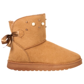 SHELOVET Mukluki mit Perlen beige