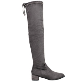 Seastar Overknee-Stiefel mit Kristallen grau