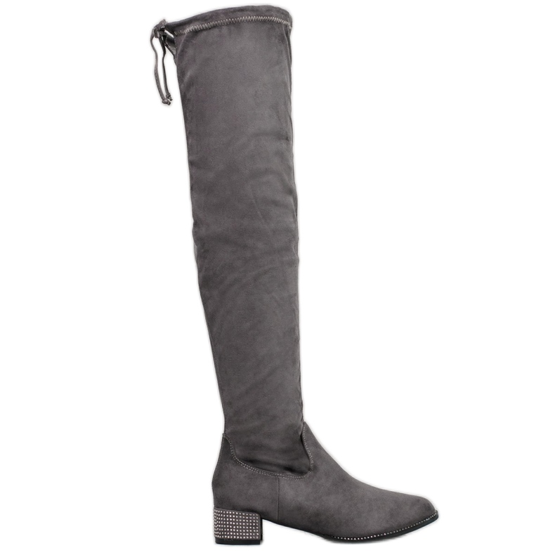 Seastar Overknee-Stiefel mit Kristallen grau