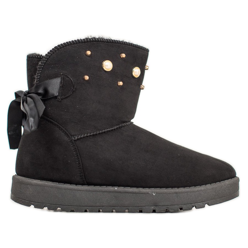 SHELOVET Mukluki mit Perlen schwarz