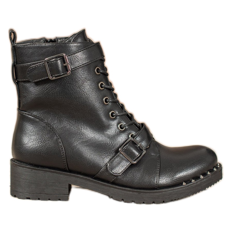 Cm Paris Schnürstiefel mit Schnalle schwarz