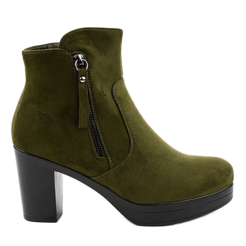 Grüne Wildleder High Heels 8B882