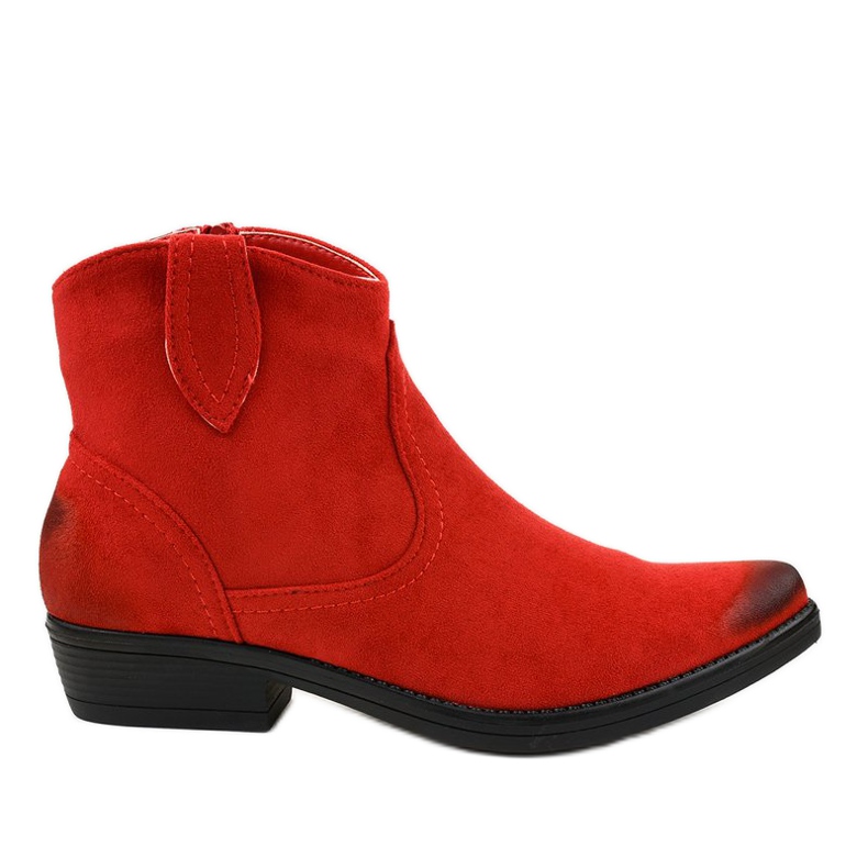 Rote flache Stiefel für Damen K860 Cowboystiefel