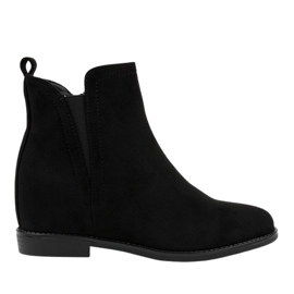 Schwarze Chelsea-Boots mit Keil BM279