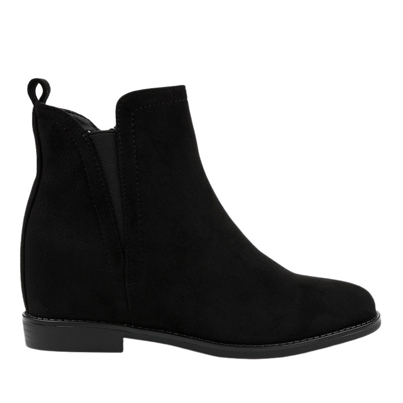 Schwarze Chelsea-Boots mit Keil BM279