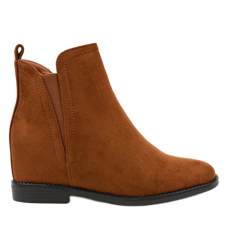 Braune Chelsea-Boots mit Keil BM279