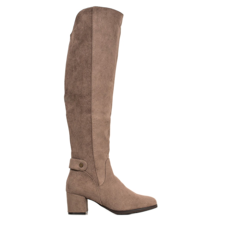 Goodin Warme Stiefel über dem Knie braun