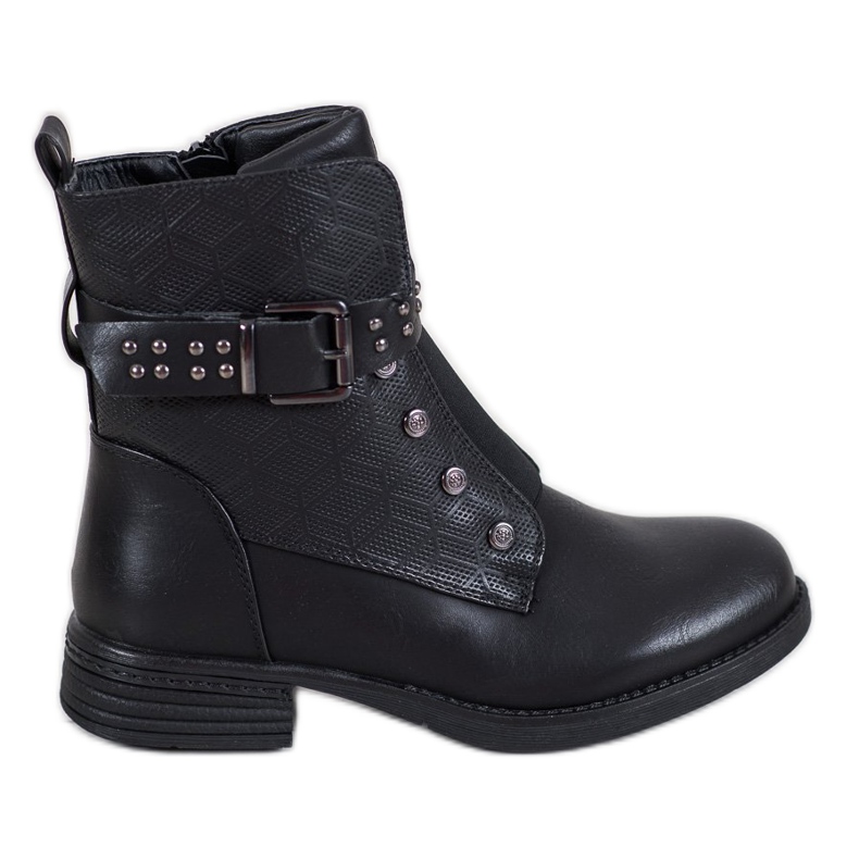 J. Star Schwarze Stiefel mit Gummizug