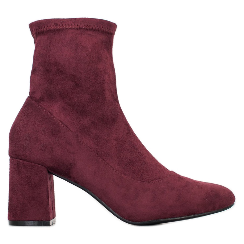 Diamantique Burgunder Booties auf der Post rot