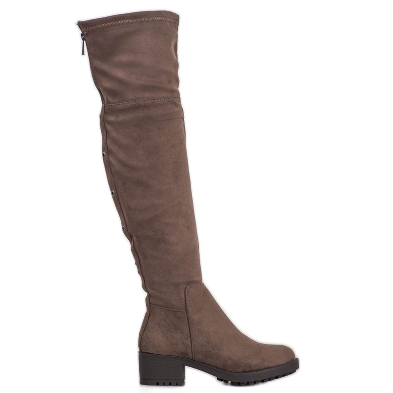 Super Me Oberschenkelstiefel auf der Plattform grün