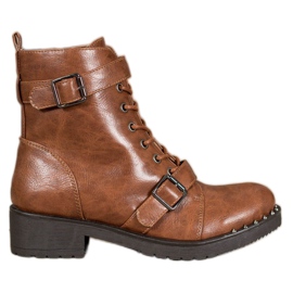 Cm Paris Schnürstiefel mit Schnalle braun