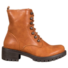 Kayla Rock Worker mit Öko-Leder braun