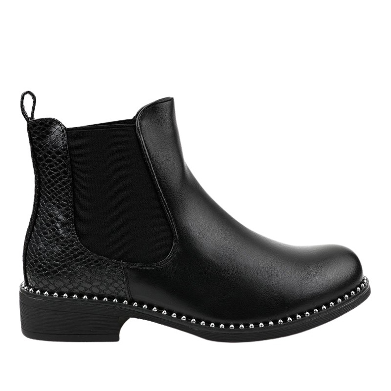 Schwarze flache Chelsea-Boots HQ100