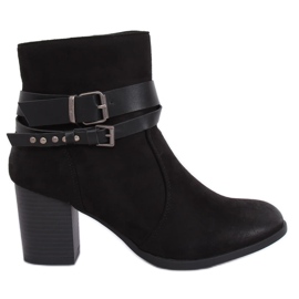 Stiefel mit stabilem Absatz schwarz G-35 Black