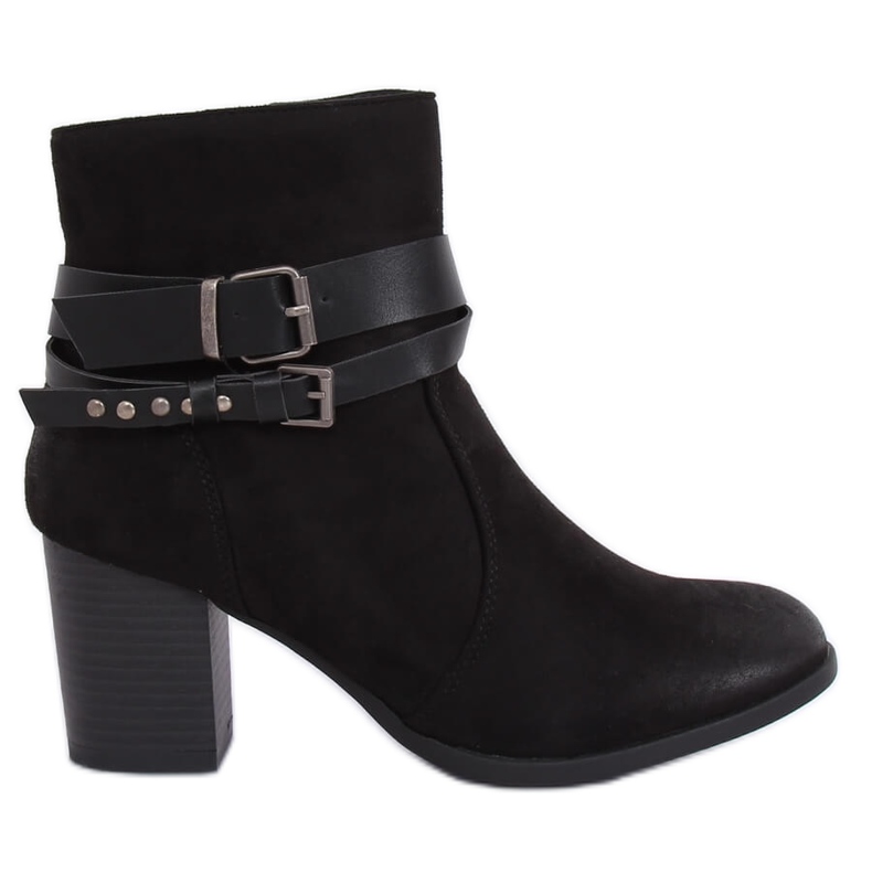 Stiefel mit stabilem Absatz schwarz G-35 Black