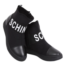 Schwarze Neoprenstiefel XY-38 Schwarz