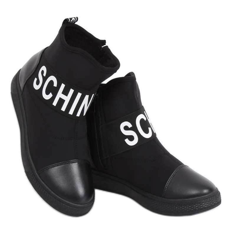 Schwarze Neoprenstiefel XY-38 Schwarz