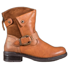 Super Me Stiefel mit dekorativer Schnalle braun