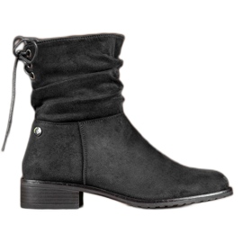 Flyfor Wildlederstiefel mit flachem Absatz schwarz