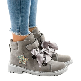 Graue Wanderschuhe mit Stern TL51-3