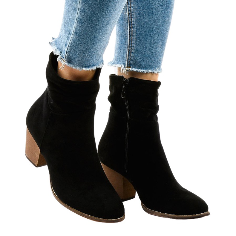 Schwarze Wildleder Cowboystiefel E2250