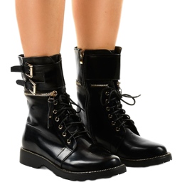 Schwarze Militärstiefel mit ZH35-Reißverschluss