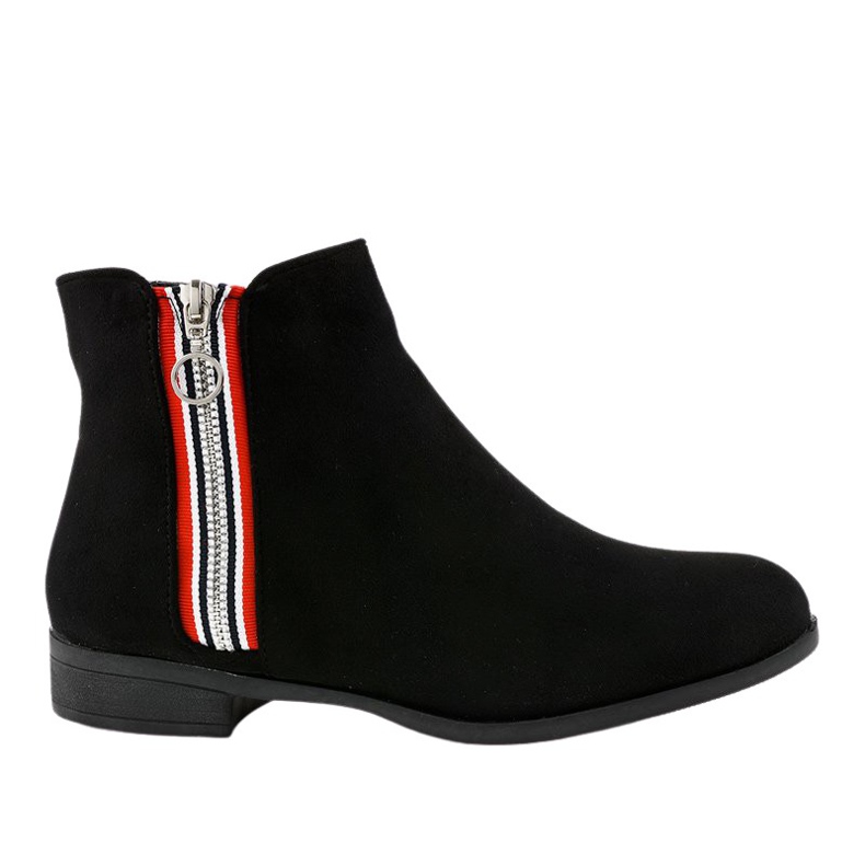 Flache Damenstiefelette in Schwarz 88-269