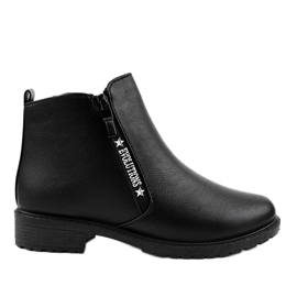 Flache Damenstiefel in Schwarz XY-526