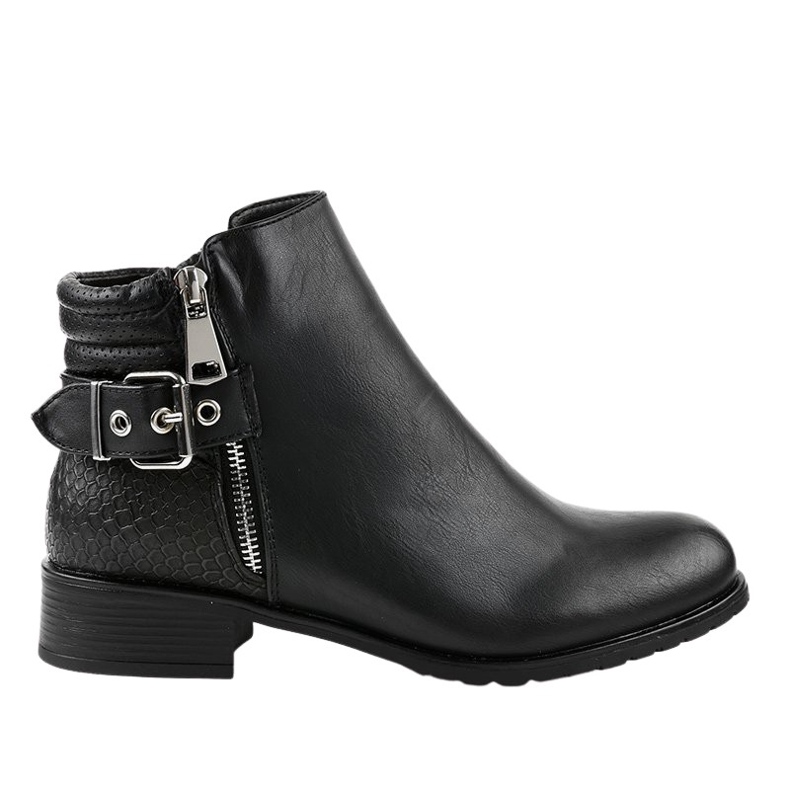 Schwarze flache Jodhpurstiefel KA525SL