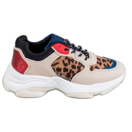 SHELOVET Modische Sneakers mit Leopardenmuster braun mehrfarbig